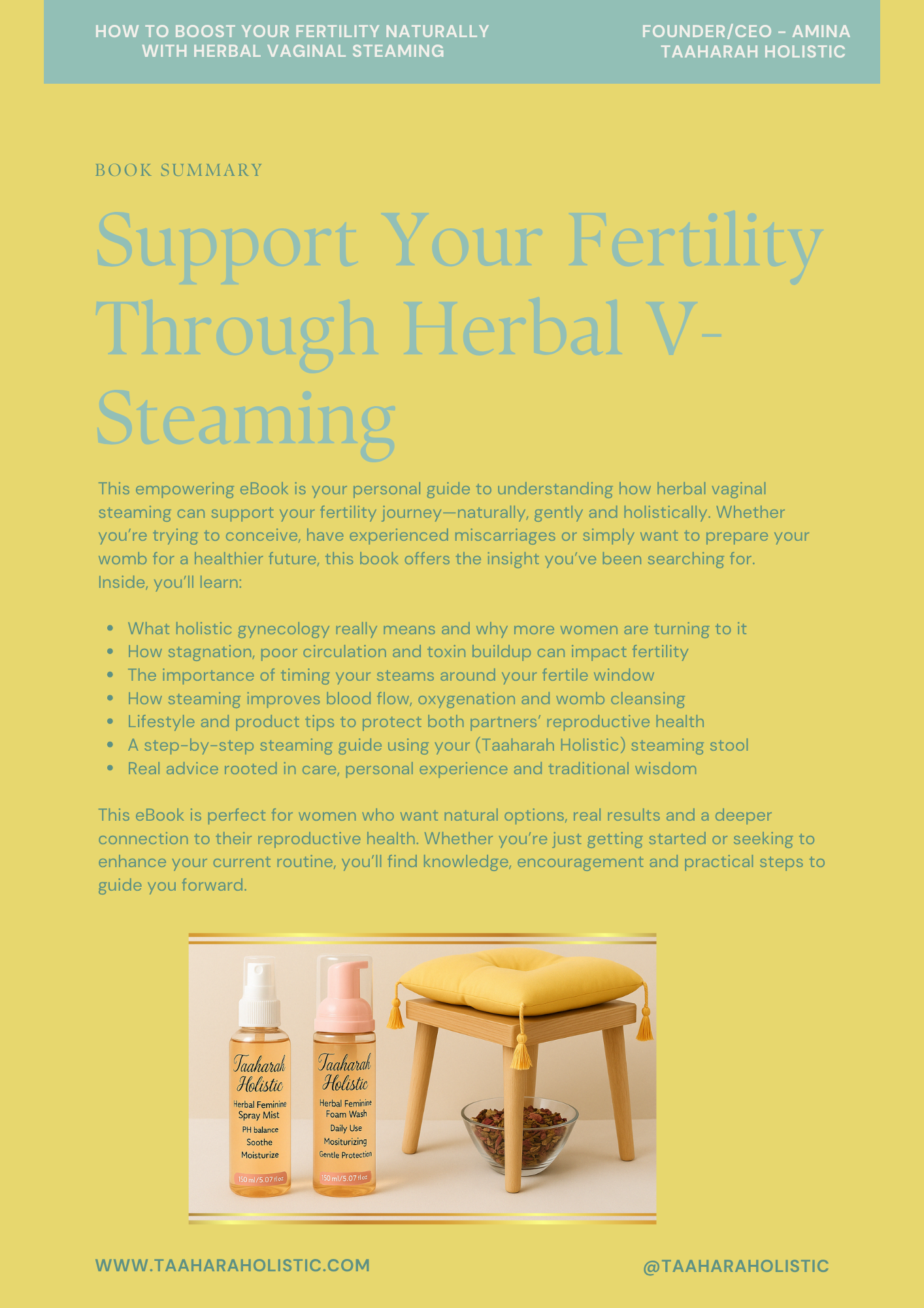 *Digital E-Book + Physical V-Steaming Stool *BUNDLE* | A Step~By~Step Guide on &quot;How To Boost Your Fertility Naturally With Herbal V-Steaming Herbal V-Steaming&quot;